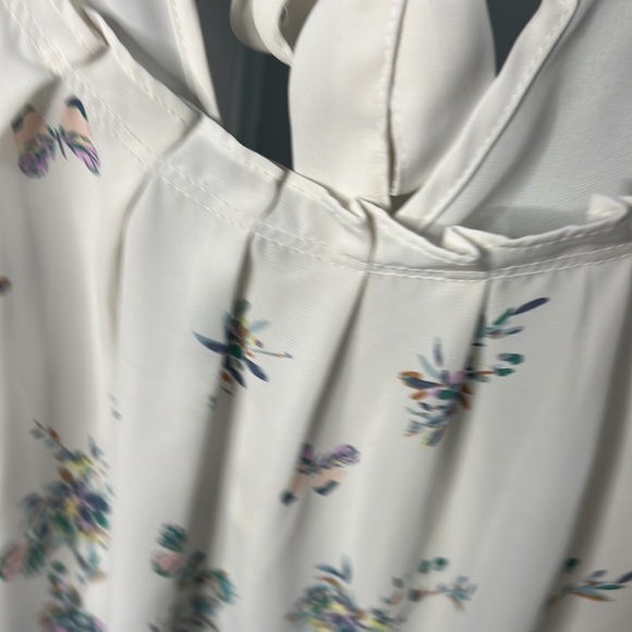 Lauren Conrad sheer blouse floral L - Picture 3 of 4